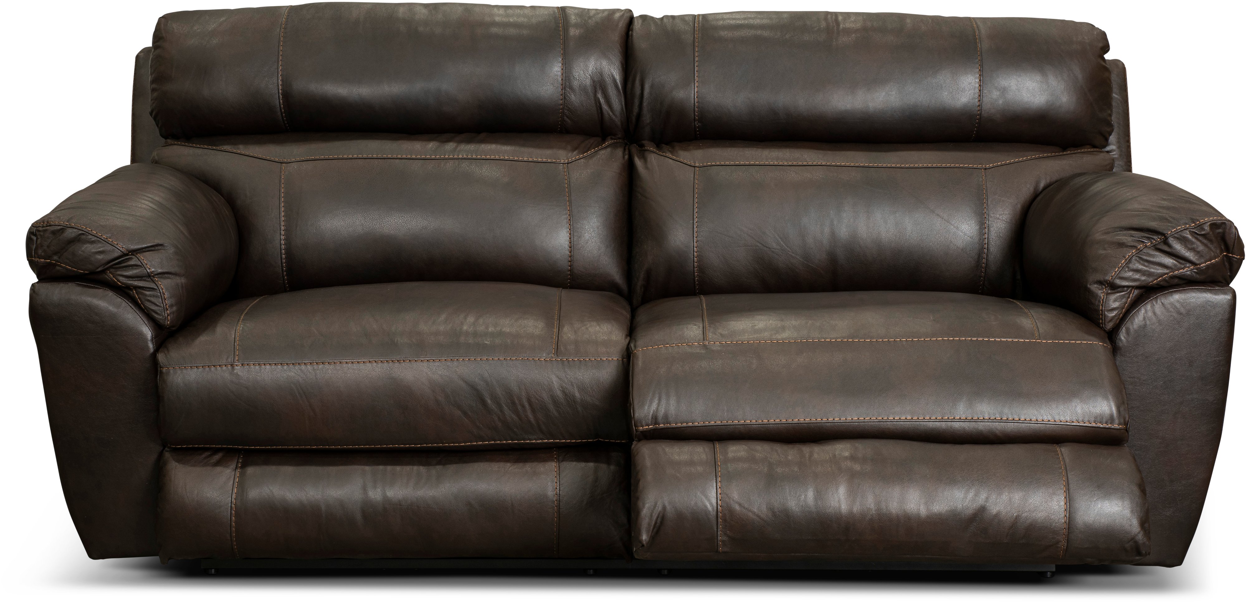 64071 Costa Brown Lay-Flat Leather Power Reclining Sofa-2