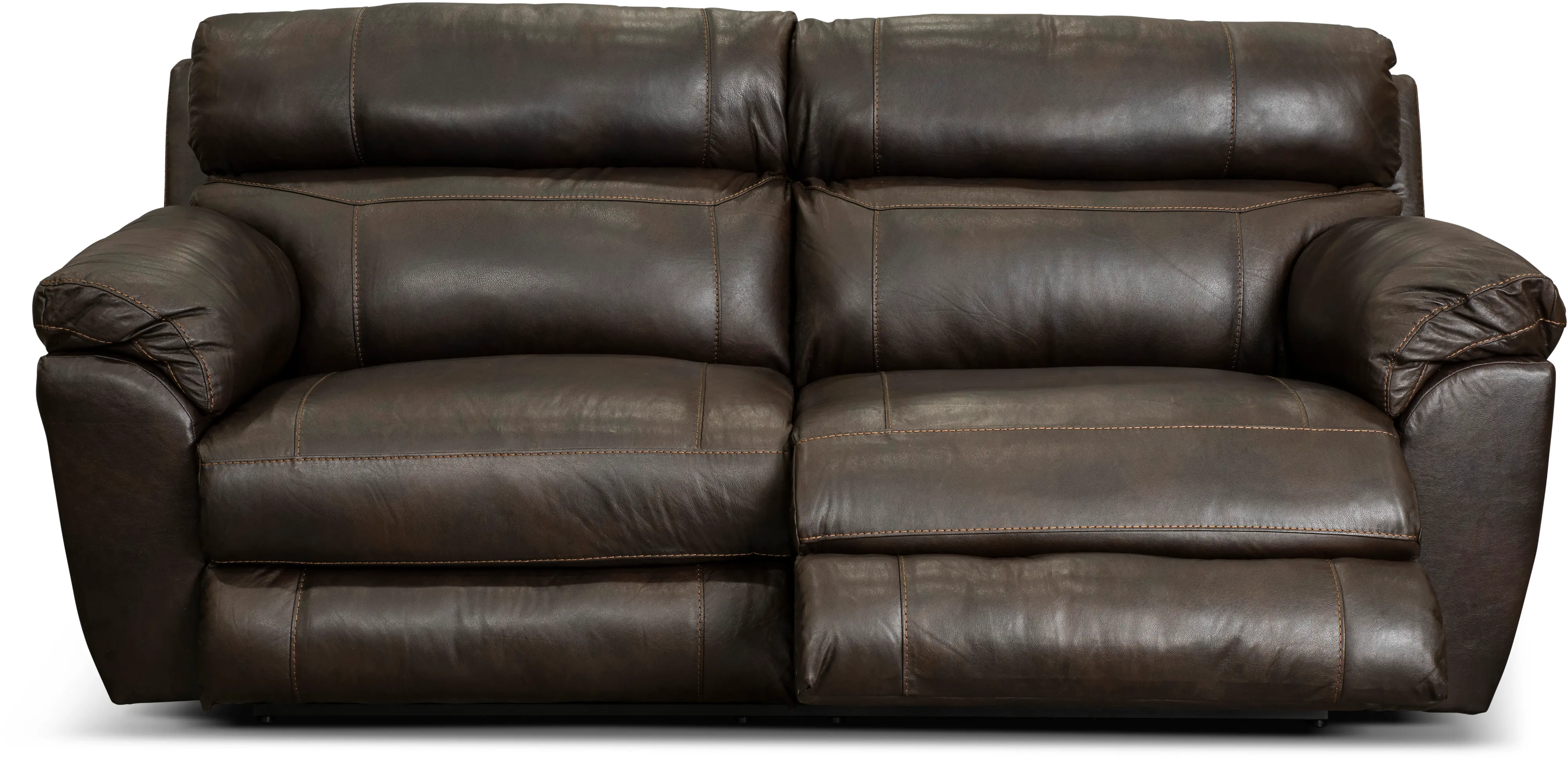 64071 Costa Brown Lay-Flat Leather Power Reclining Sofa-2