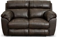 Chocolate Brown Lay Flat Leather Power Reclining Loveseat - Costa