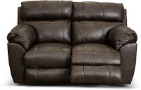 Chocolate Brown Lay Flat Leather Power Reclining Loveseat - Costa-2