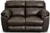 64072 Costa Brown Leather Lay-Flat Power Reclining Loveseat