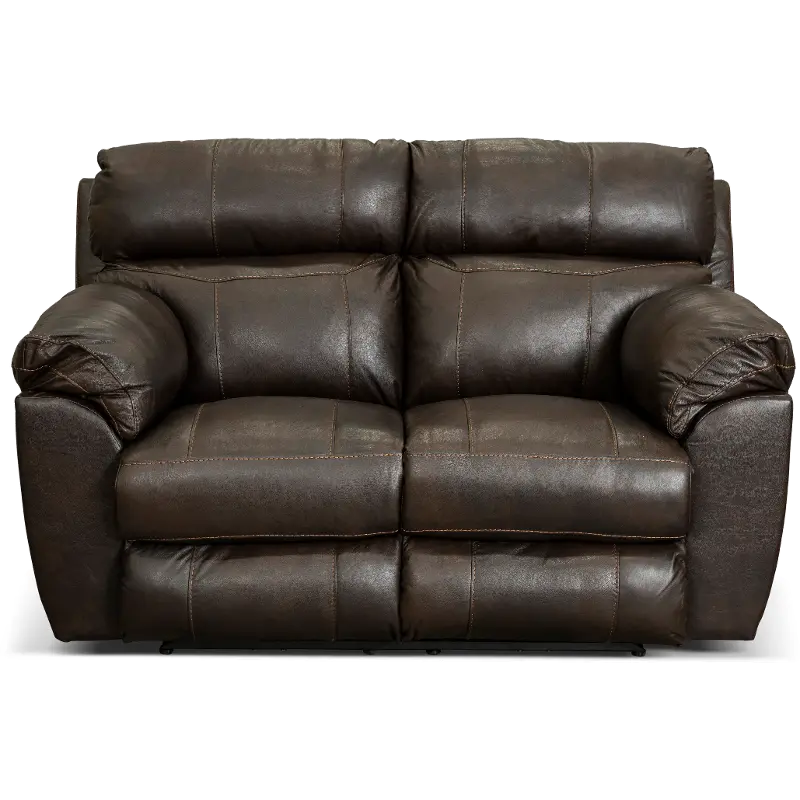 64072 Costa Brown Leather Lay-Flat Power Reclining Loveseat