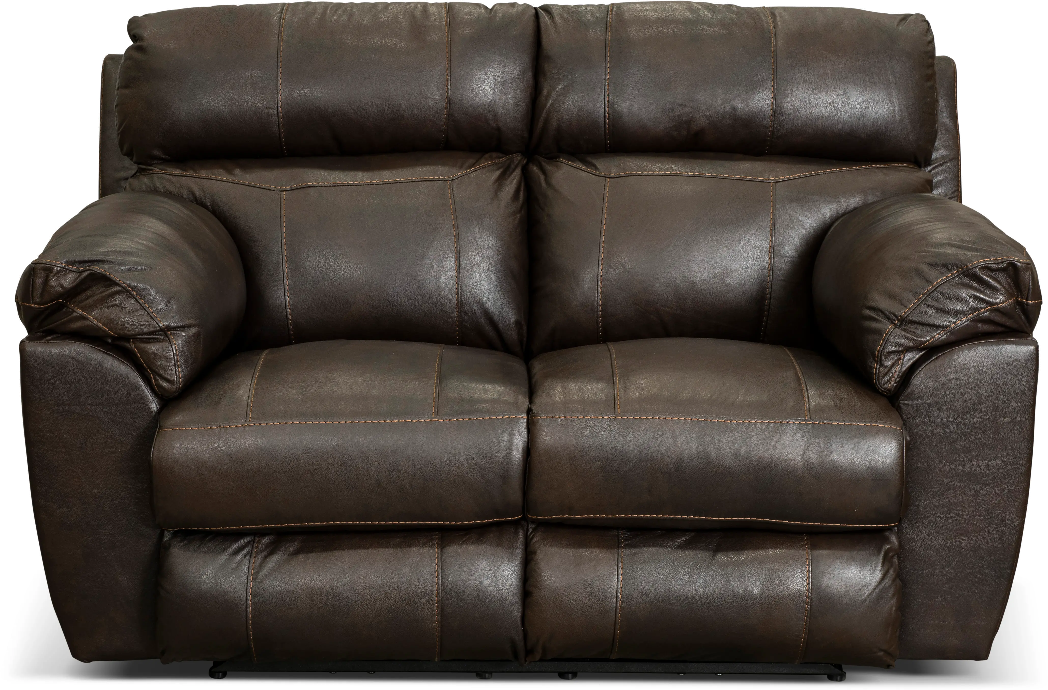 64072 Costa Chocolate Brown Lay Flat Leather Power Reclining Loveseat-1