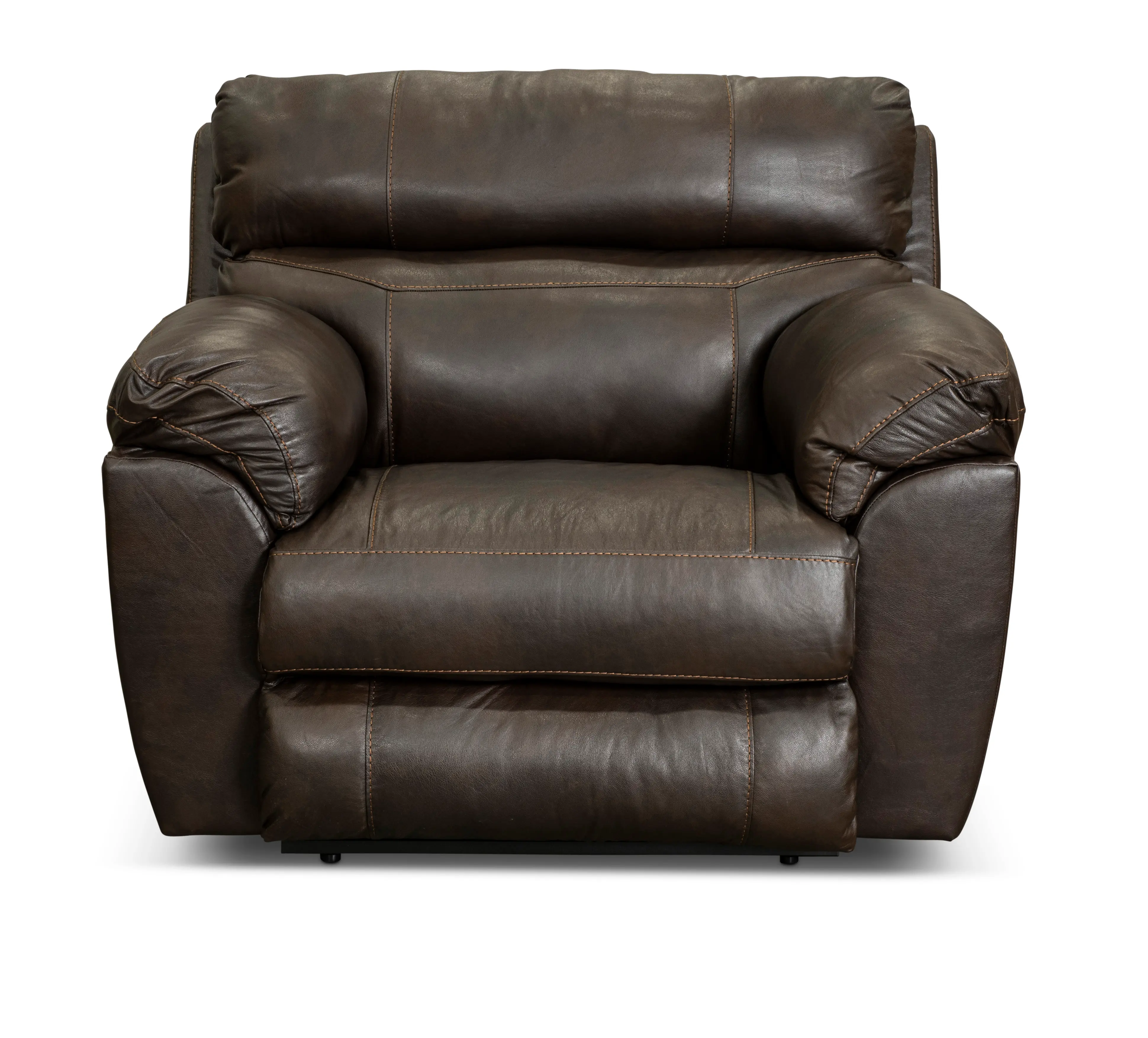 64070-7 Costa Chocolate Brown Lay Flat Leather Power Recliner-1