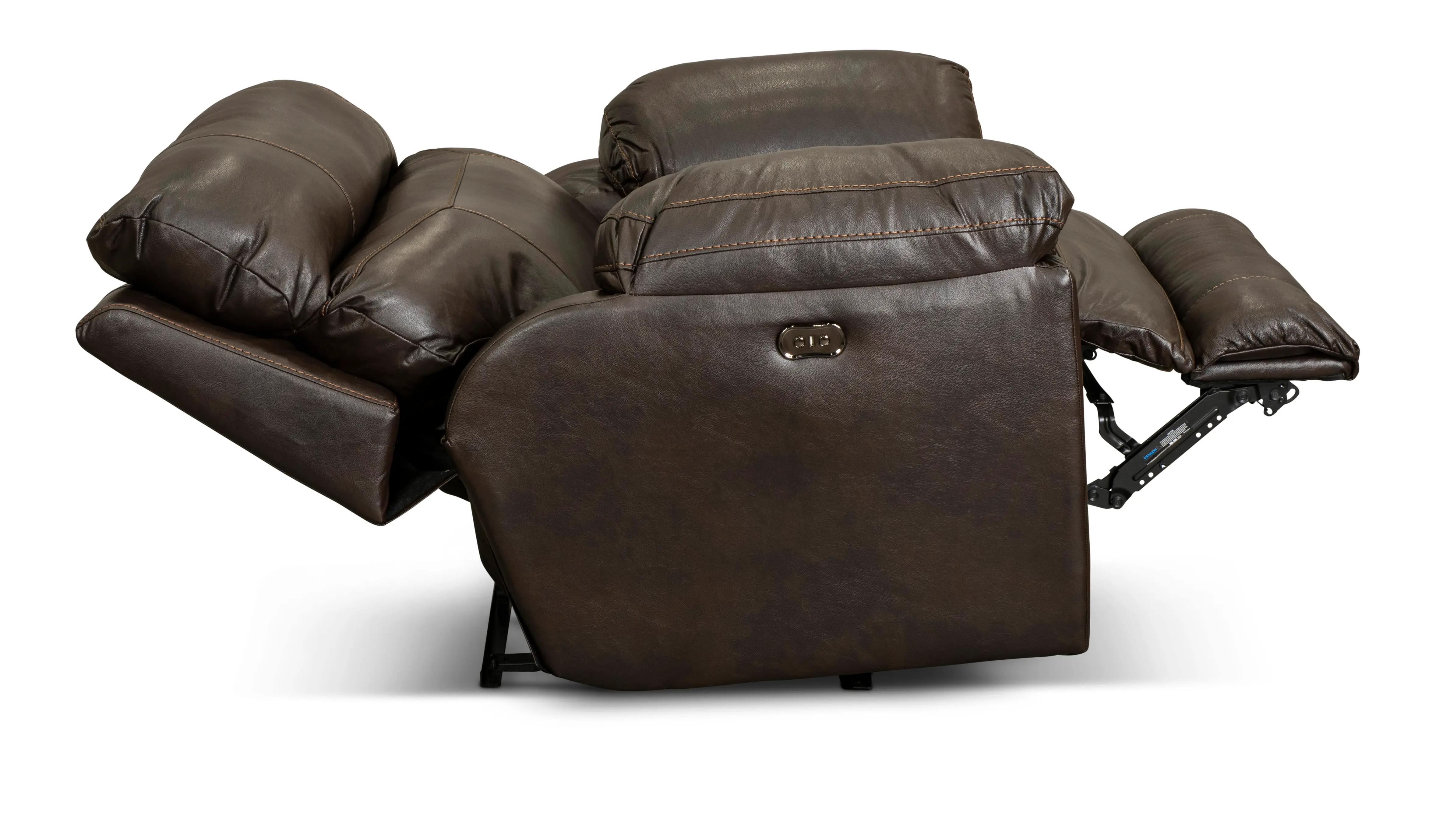 64070-7 Costa Chocolate Brown Lay Flat Leather Power Recliner-3