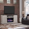 White Wash Fireplace TV Stand with Barndoor - Cabaret