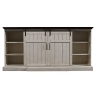 White Wash Fireplace TV Stand with Barndoor - Cabaret-6