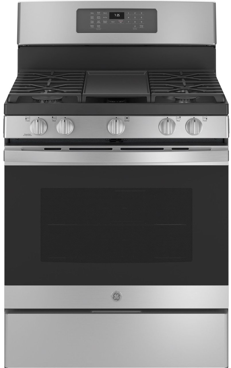 JGB735SPSS GE 30 Inch Gas Range with Convection and Air Fry - 5 cu. ft. Stainless Steel-1