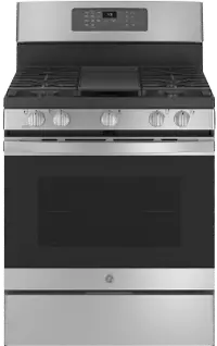 JGB735SPSS GE 30 Inch Gas Range with Convection and Air Fry - 5 cu. ft. Stainless Steel