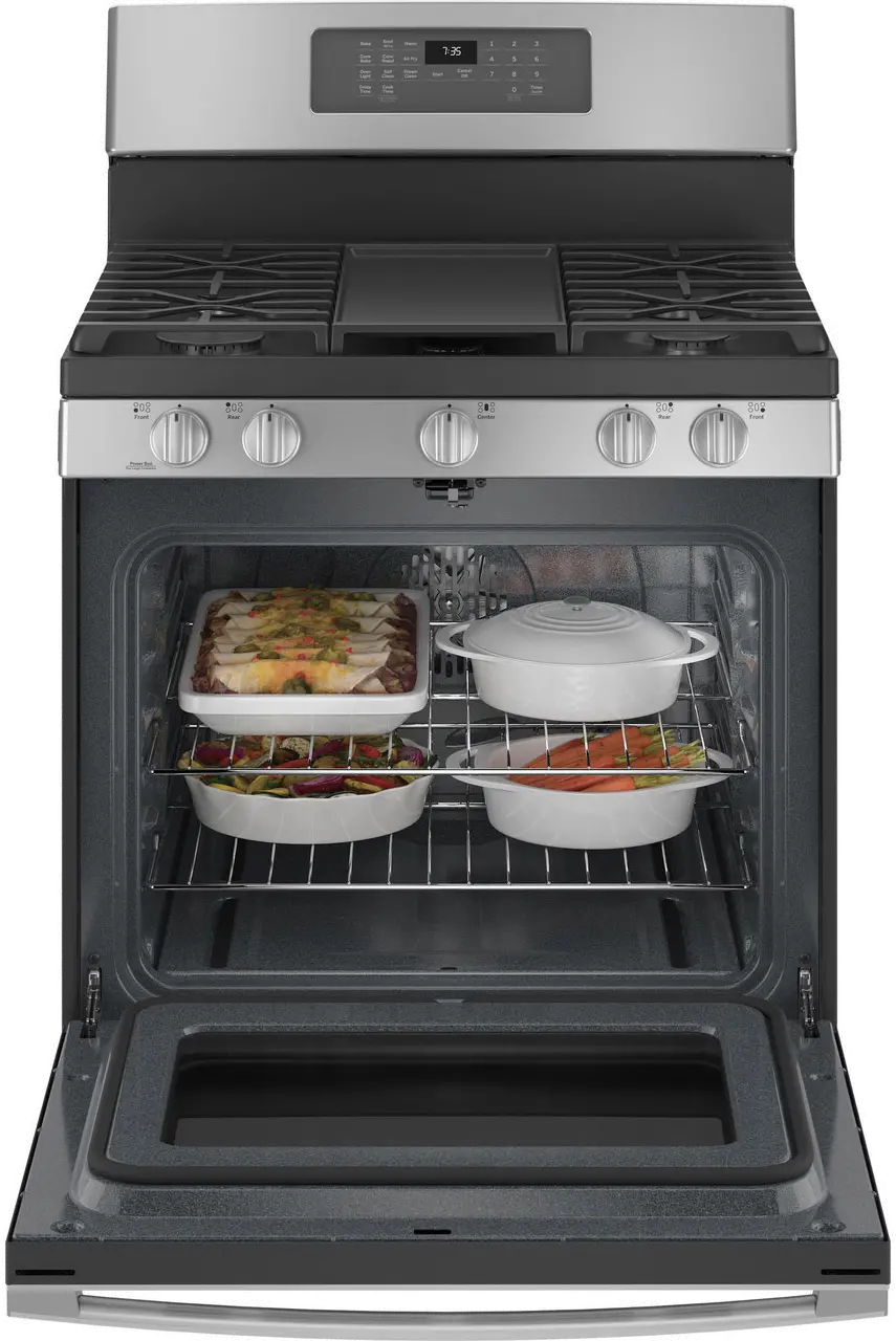 JGB735SPSS GE 30 Inch Gas Range with Convection and Air Fry - 5 cu. ft. Stainless Steel-2
