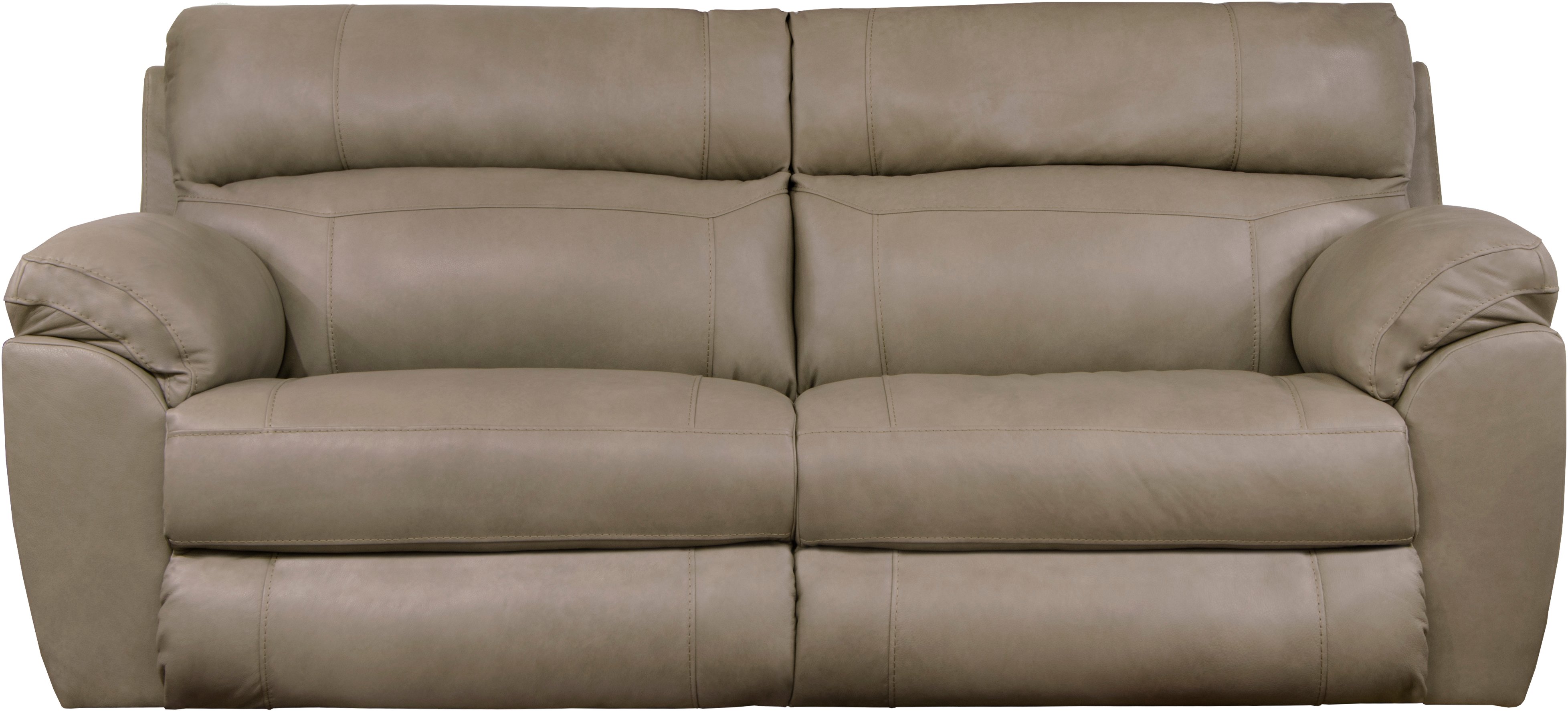 4071 Costa Putty Beige Lay Flat Leather Reclining Sofa-1