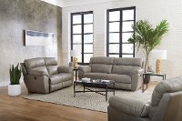 Putty Beige Lay Flat Leather Reclining Sofa - Costa-2