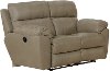 Putty Beige Lay Flat Leather Reclining Love Seat - Costa