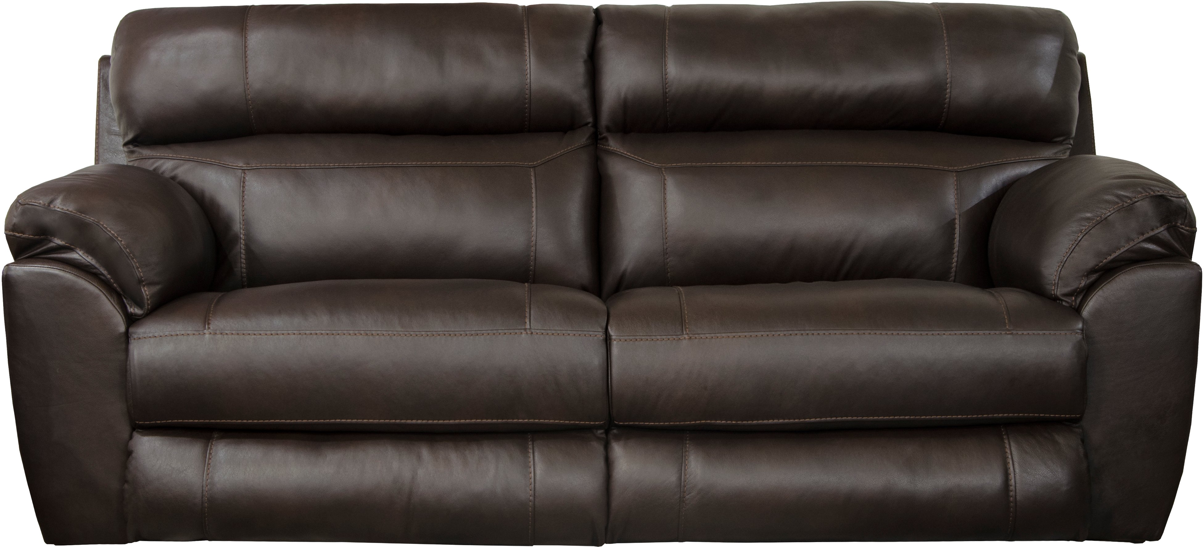 Costa Chocolate Brown Lay Flat Leather Reclining Sofa-1