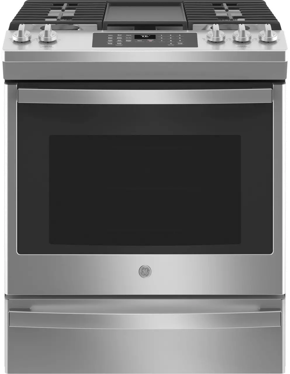 JGS760SPSS GE 30 Inch Slide In Gas Range with Convection and Air Fry - 5.6 cu. ft. Stainless Steel-1