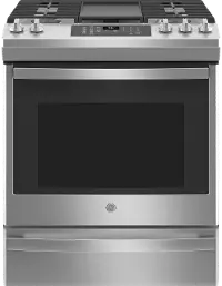 JGS760SPSS GE 30 Inch Slide In Gas Range with Convection and Air Fry - 5.6 cu. ft. Stainless Steel