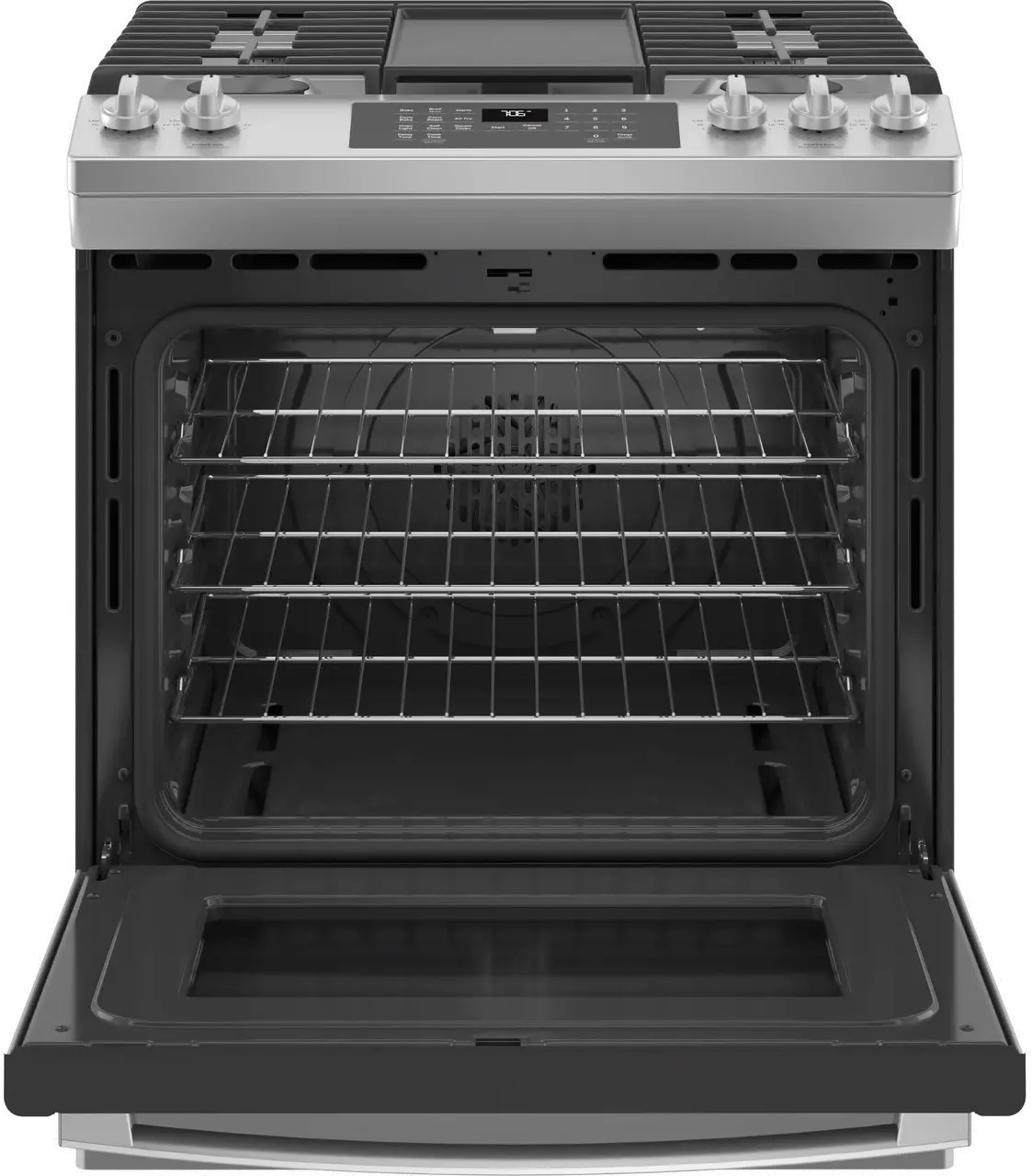 JGS760SPSS GE 30 Inch Slide In Gas Range with Convection and Air Fry - 5.6 cu. ft. Stainless Steel-2