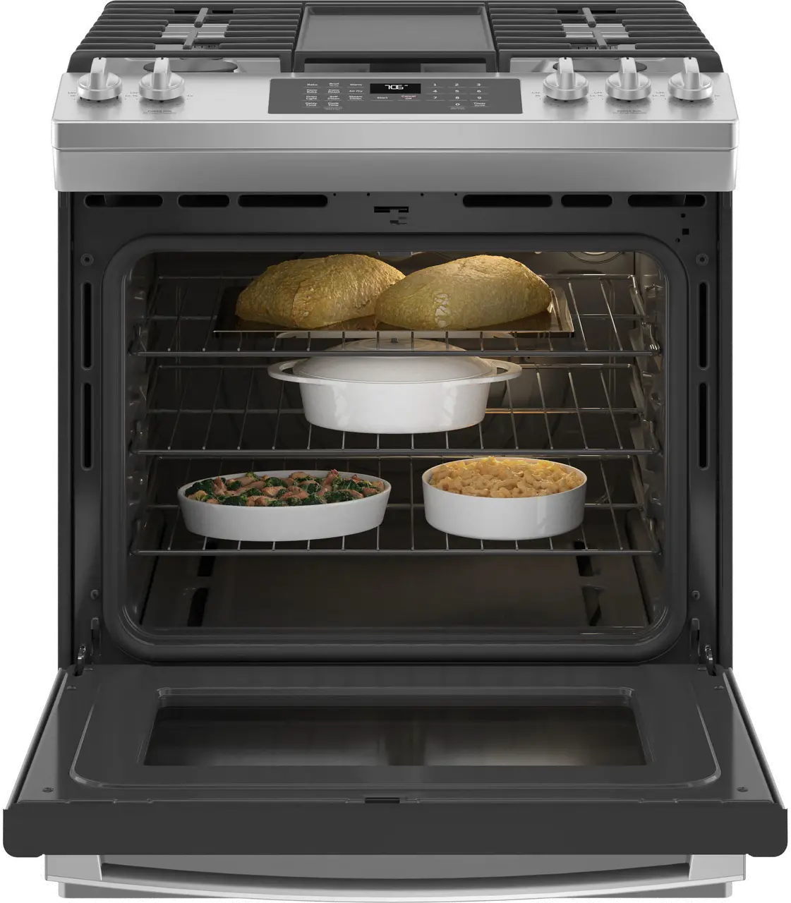JGS760SPSS GE 30 Inch Slide In Gas Range with Convection and Air Fry - 5.6 cu. ft. Stainless Steel-3
