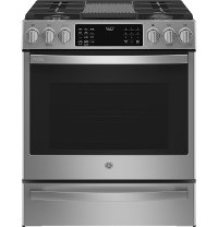 PGS930YPFS GE Profile 30 Inch Slide In Smart Gas Range with Convection - 5.3 cu. ft. Fingerprint Resistant Stainless Steel