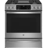 PGS930YPFS GE Profile 30 Inch Slide In Smart Gas Range with Convection - 5.3 cu. ft. Fingerprint Resistant Stainless Steel