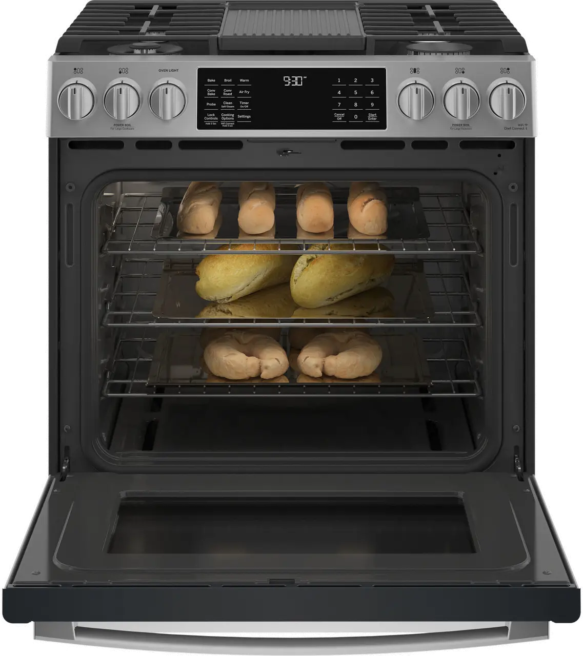 PGS930YPFS GE Profile 30 Inch Slide In Smart Gas Range with Convection - 5.3 cu. ft. Fingerprint Resistant Stainless Steel-5