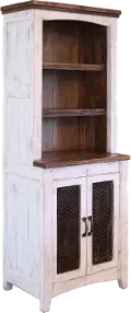 Pueblo Rustic White Bookcase