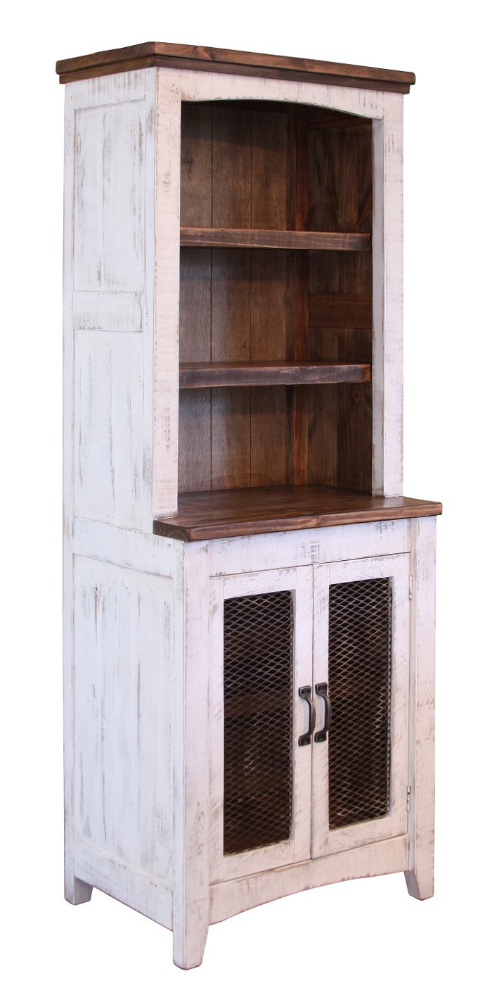 Pueblo Rustic White Bookcase