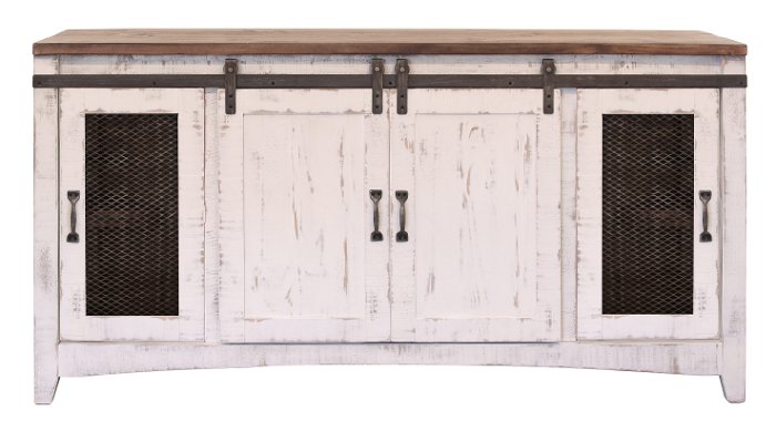 Pueblo Rustic White 68 TV Stand
