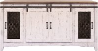 Rustic White 68 Inch TV Stand - Pueblo