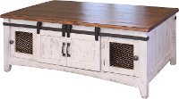 Pueblo Rustic White Coffee Table