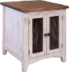 Pueblo Rustic White End Table
