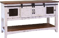 Pueblo Rustic White Console Table