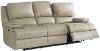 Flax Beige Leather Power Reclining Sofa - Parker