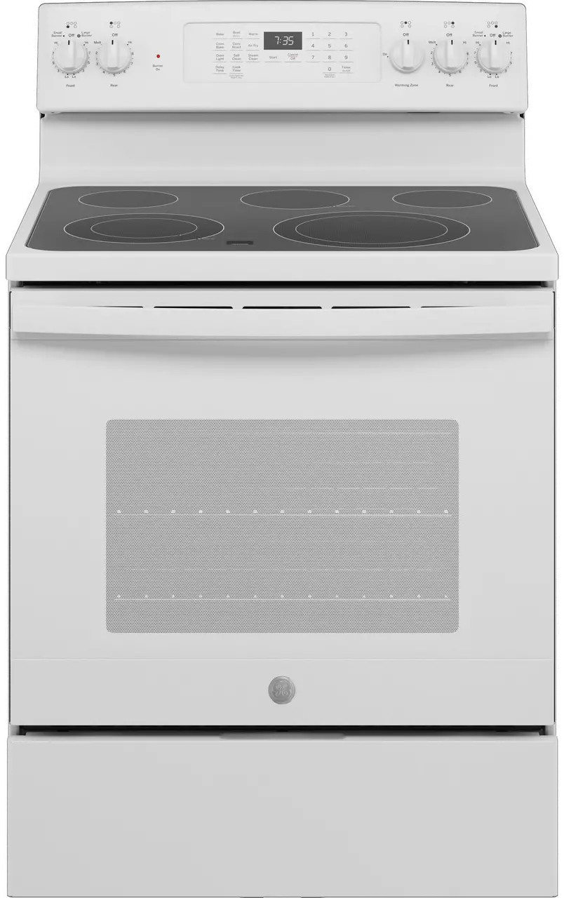JB735DPWW GE 30 Inch Electric Range with Convection and Air Fry - 5.3 cu. ft. White-1