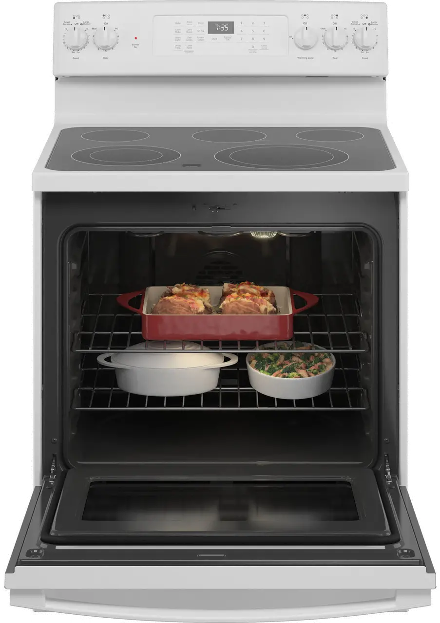 JB735DPWW GE 30 Inch Electric Range with Convection and Air Fry - 5.3 cu. ft. White-2