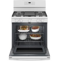 JGB660DPWW GE 30 Inch Gas Range with Griddle - 5 cu. ft., White-4