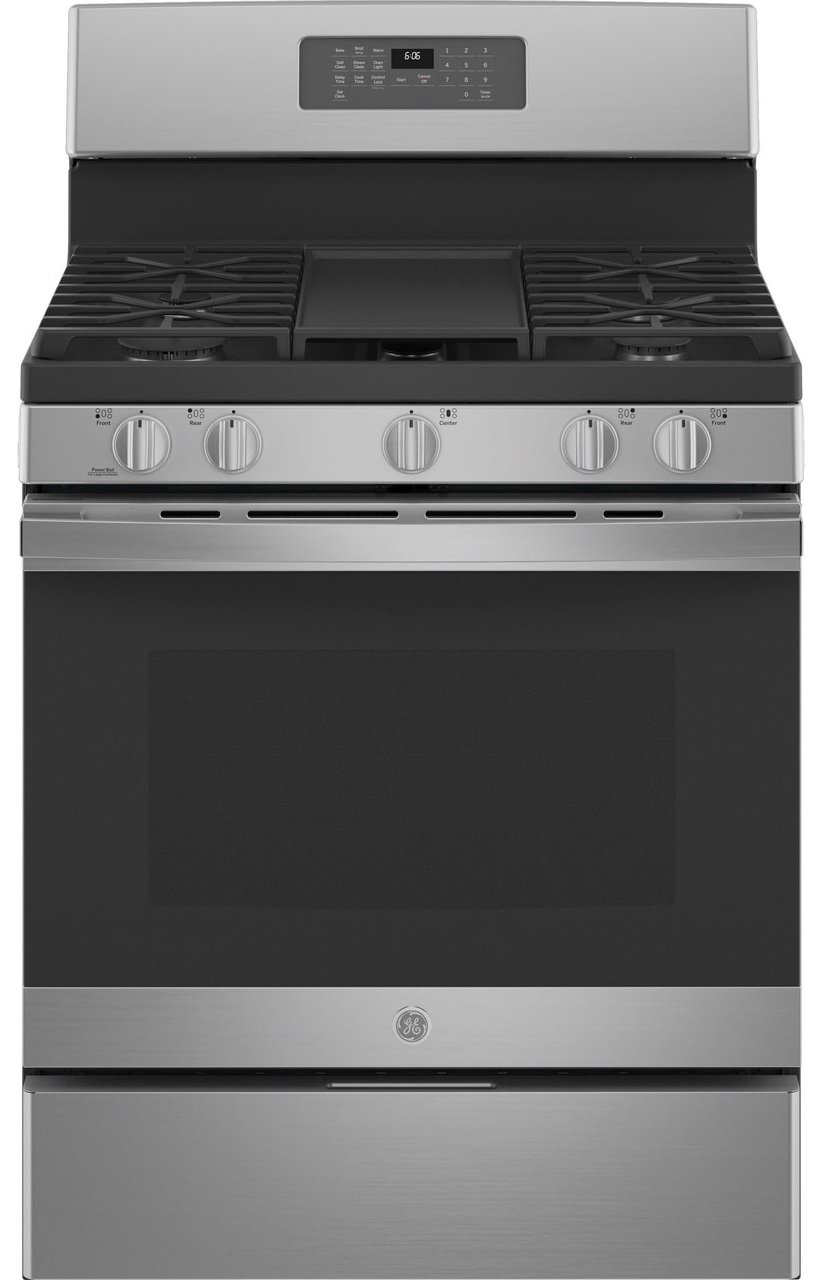 JGB660SPSS GE 30 Inch Gas Range with Griddle - 5 cu. ft., Stainless Steel-1