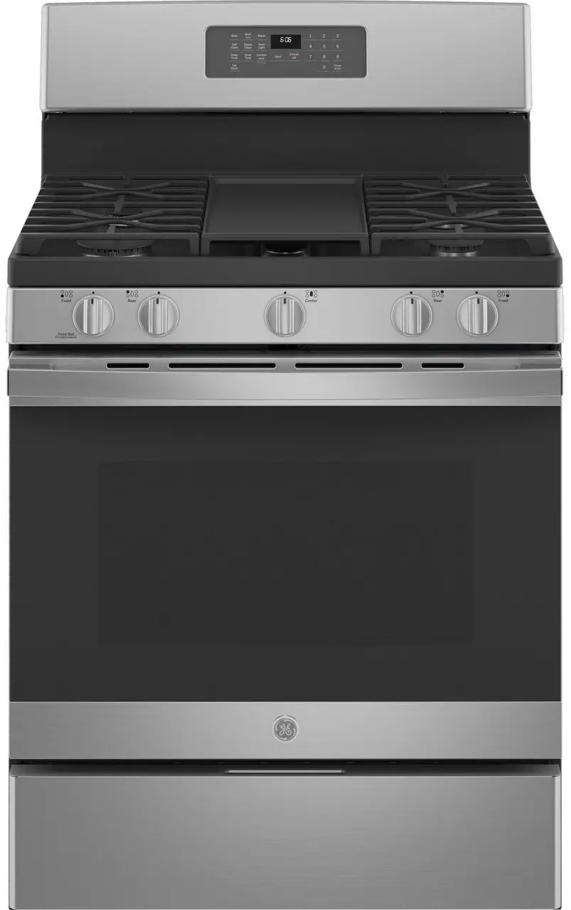JGB660SPSS GE 30 Inch Gas Range with Griddle - 5 cu. ft., Stainless Steel-1