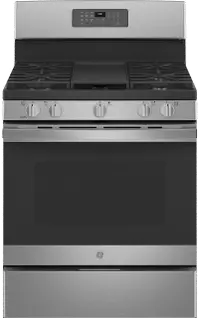 JGB660SPSS GE 30 Inch Gas Range with Griddle - 5 cu. ft., Stainless Steel