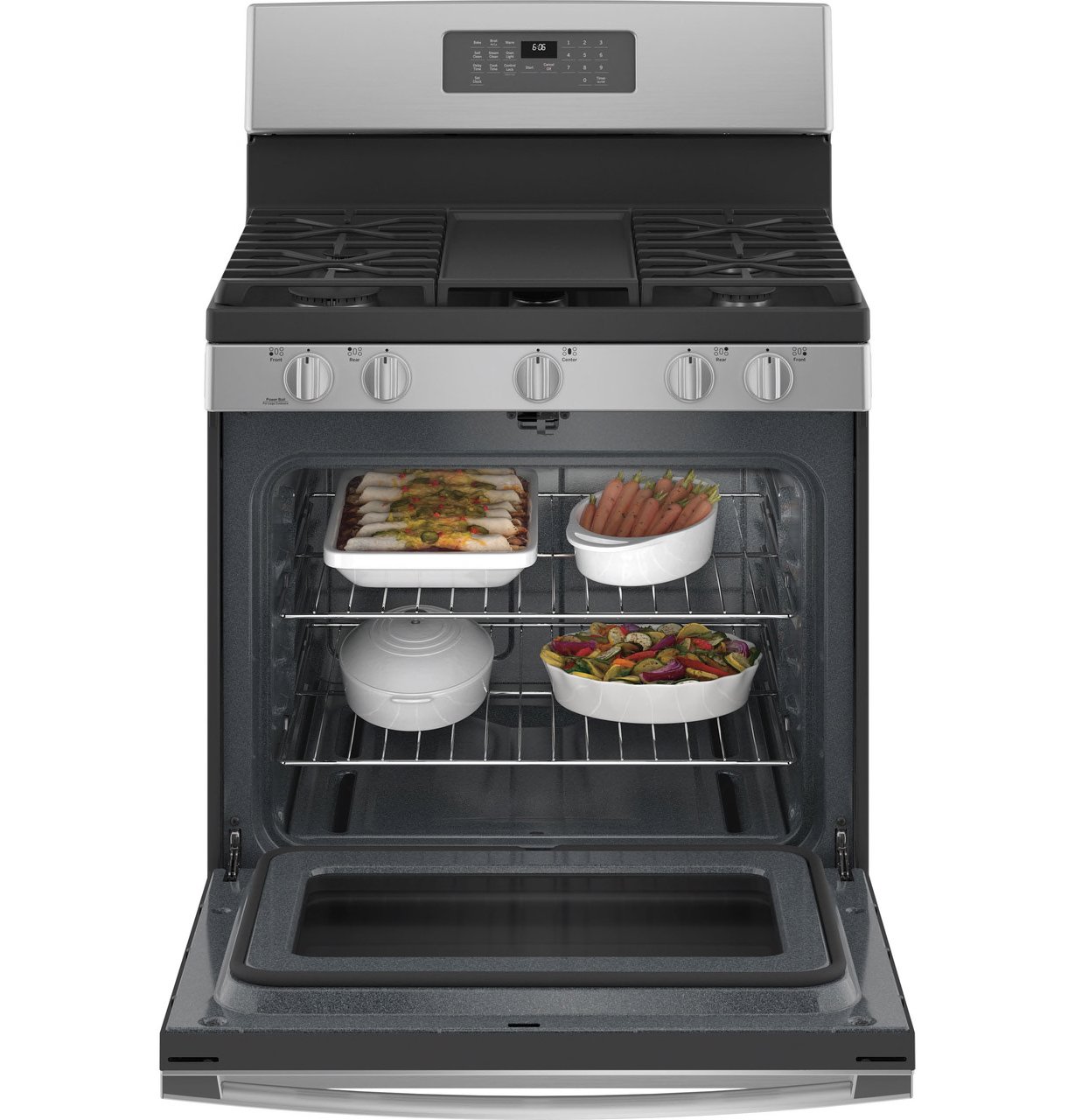 JGB660SPSS GE 30 Inch Gas Range with Griddle - 5 cu. ft., Stainless Steel-2