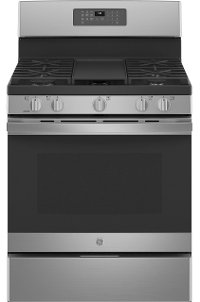 JGB660YPFS GE 30 Inch Gas Range with Griddle - 5 cu. ft., Fingerprint Resistant Stainless Steel