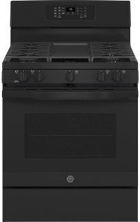JGB735DPBB GE 30 Inch Gas Range with Convection and Air Fry - 5 cu. ft. Black