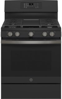 JGB735FPDS GE 30 Inch Gas Range with Convection and Air Fry - 5 cu. ft. Black Slate