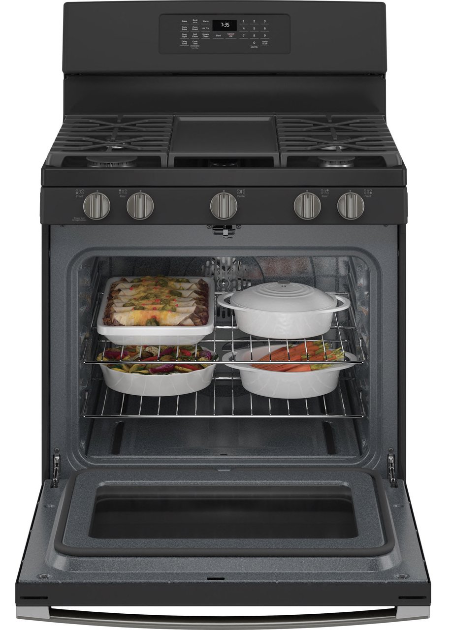 JGB735FPDS GE 30 Inch Gas Range with Convection and Air Fry - 5 cu. ft. Black Slate-5