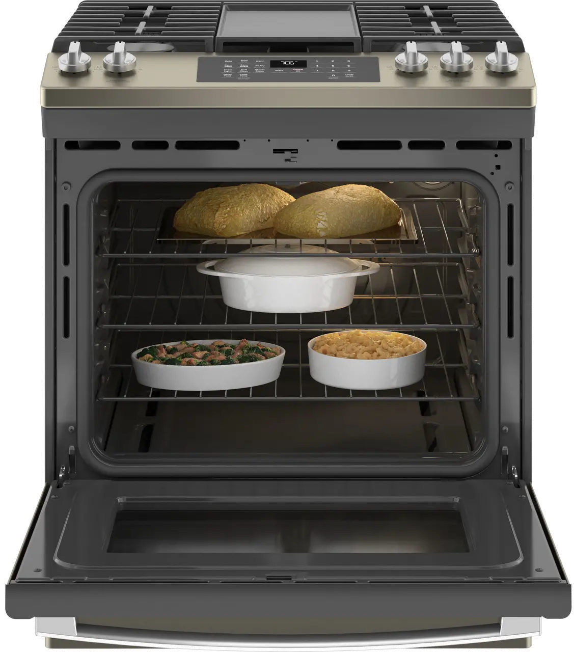 JGS760EPES GE 30 Inch Slide In Gas Range with Convection and Air Fry - 5.6 cu. ft. Fingerprint Resistant Slate-3