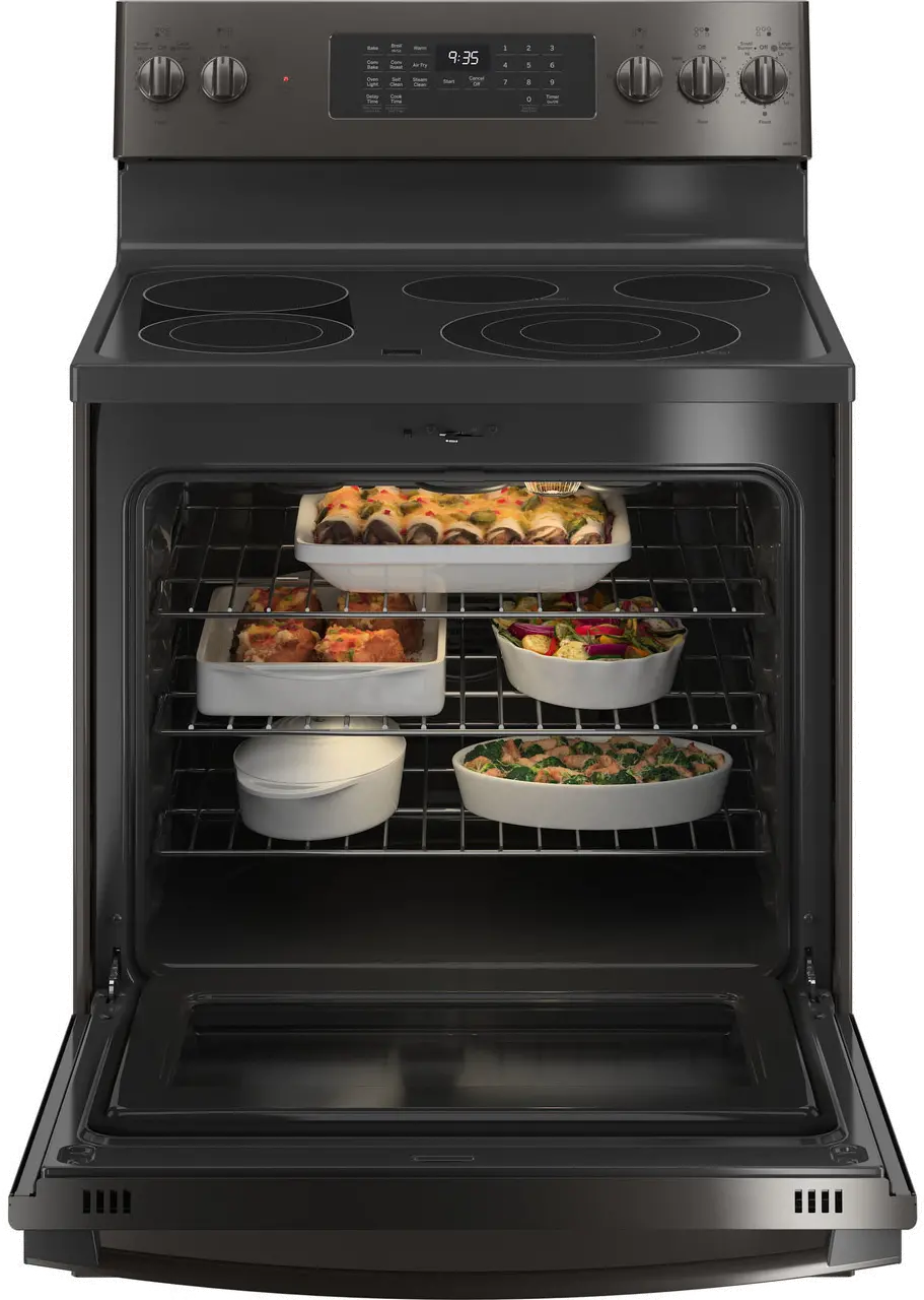 PB935BPTS GE Profile Smart Electric Range with Convection Oven and Air Fry - 30 Inch, 5.3 cu. ft. Black Steel-2