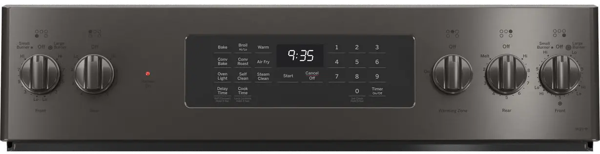 PB935BPTS GE Profile Smart Electric Range with Convection Oven and Air Fry - 30 Inch, 5.3 cu. ft. Black Steel-3