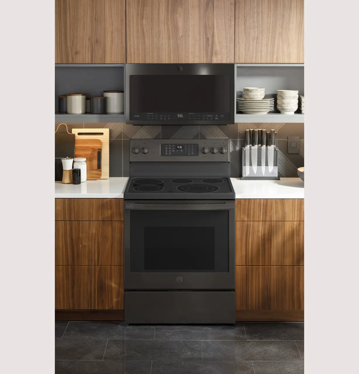 PB935BPTS GE Profile Smart Electric Range with Convection Oven and Air Fry - 30 Inch, 5.3 cu. ft. Black Steel-6