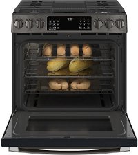 PGS930BPTS GE Profile 30 Inch Slide In Smart Gas Range with Convection - 5.3 cu. ft. Black Stainless Steel-2