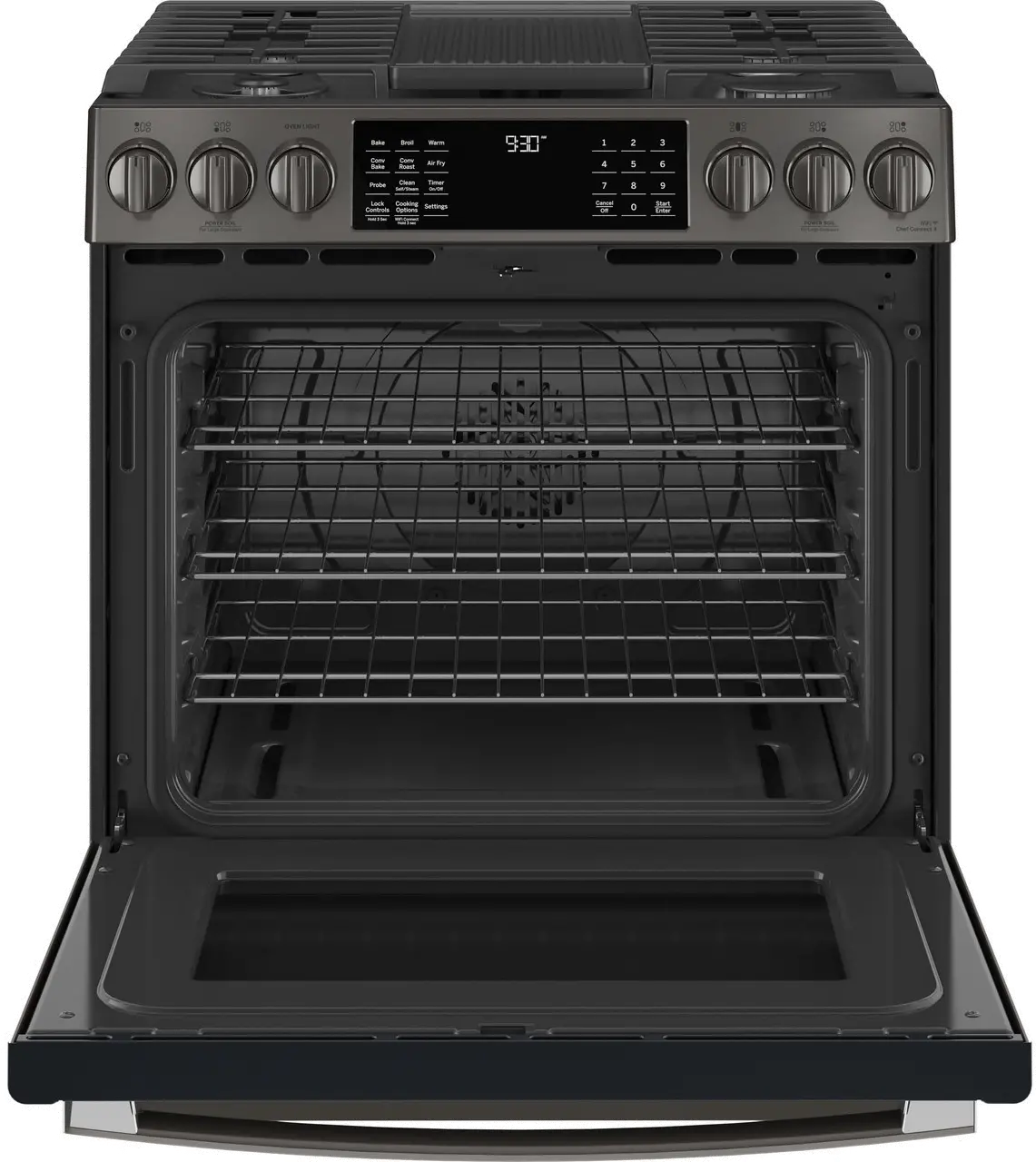 PGS930BPTS GE Profile 30 Inch Slide In Smart Gas Range with Convection - 5.3 cu. ft. Black Stainless Steel-5